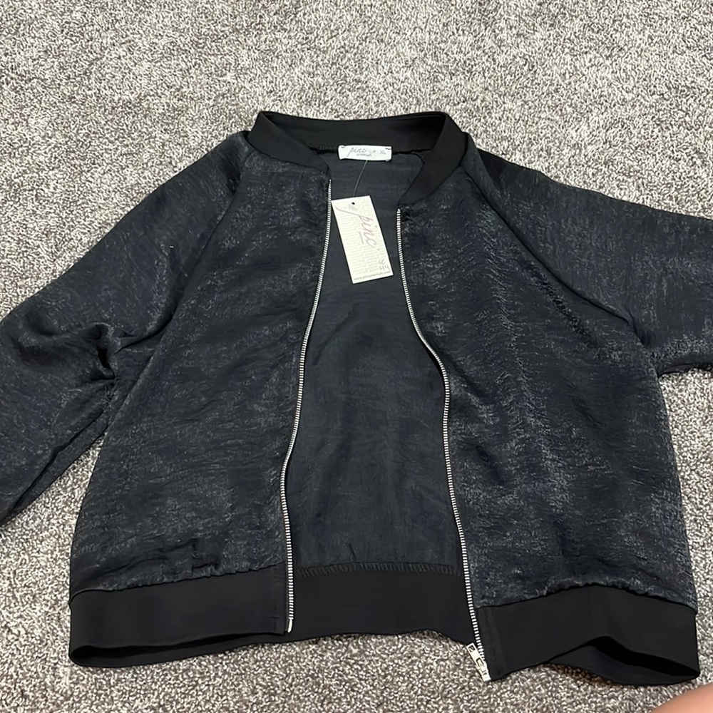 Pinc Premium Black Zip-Up Jacket